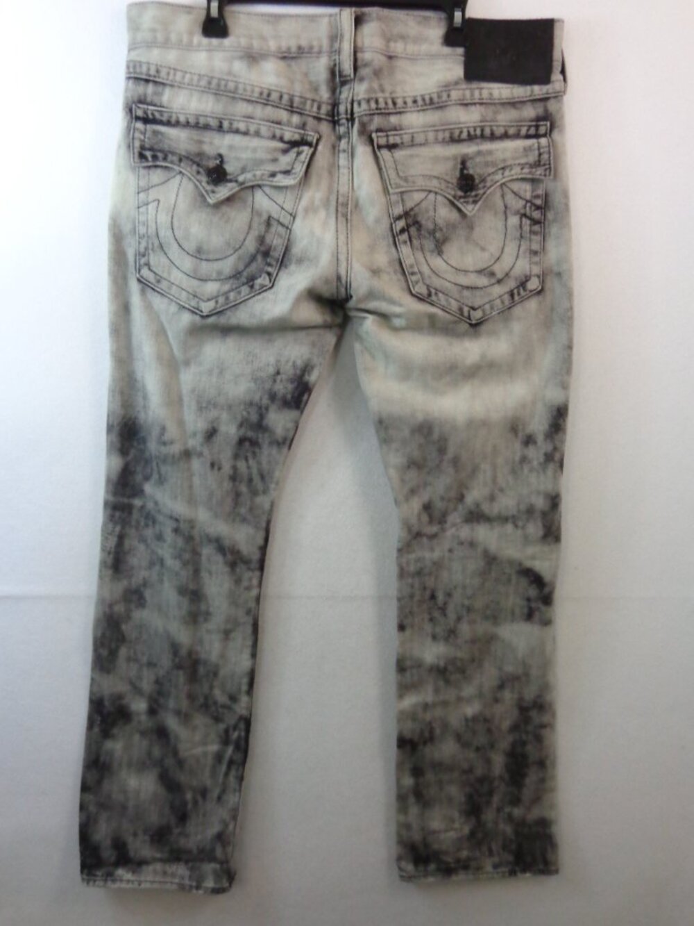 True Religion Jeans Men's 36/34 Ricky Classic Straight Black Grey M08859GJ3 - Picture 7 of 16